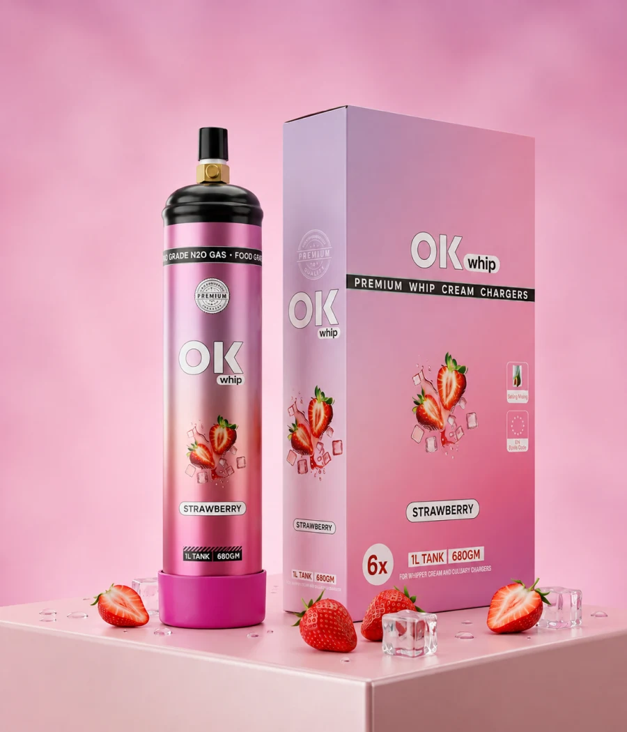 Strawberry Whip Cream Bottle | Ready to Use, 1L - Image 3