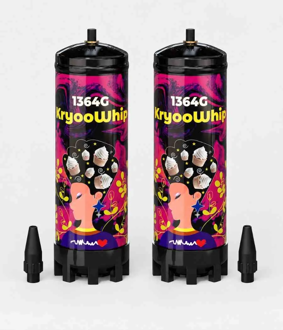 KryooWhip Whipped Cream Bottle, 1364g | Pack of 2 Bottles